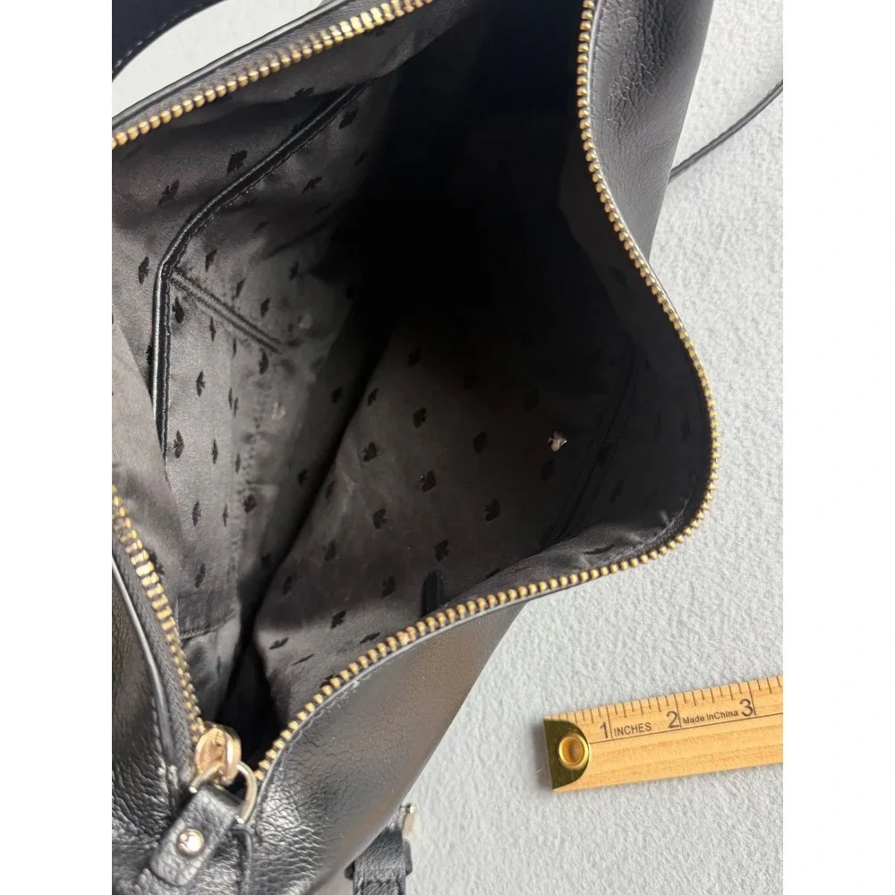 Kate Spade New York Black Pebbled Leather Crossbody Bag Gold Hardware - Picture 6 of 10